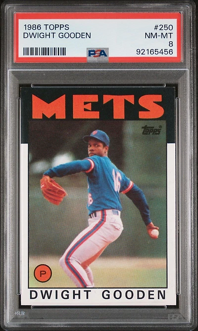1986 Topps 250 Dwight Gooden PSA 8