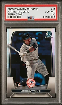 2023 Bowman Chrome 11 Anthony Volpe Refractor PSA 10