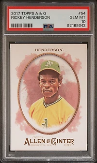 2017 Topps Allen & Ginter 54 Rickey Henderson PSA 10