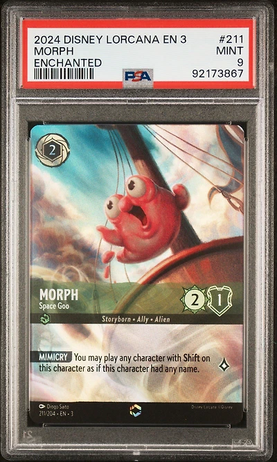 2024 Disney Lorcana En 3-into The Inklands 211 Morph PSA 9