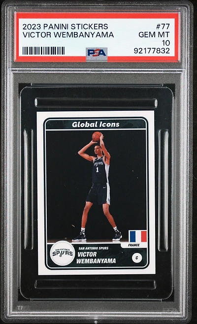 2023 Panini Stickers 77 Victor Wembanyama PSA 10