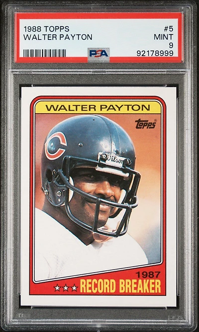 1988 Topps 5 Walter Payton PSA 9