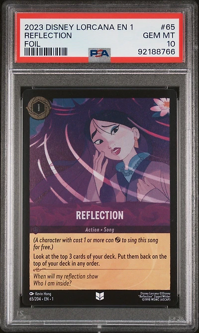 2023 Disney Lorcana En 1-the First Chapter 65 Reflection Foil PSA 10