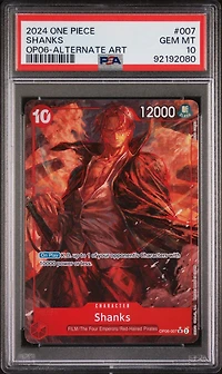 2024 One Piece Op06-wings Of The Captain 007 Shanks Alternate Art PSA 10