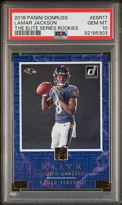 2018 Panini Donruss The Elite Series Rookies Esr17 Lamar Jackson PSA 10