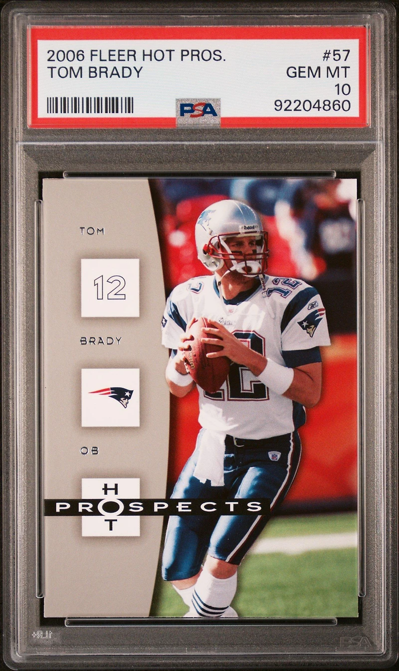 2006 Fleer Hot Prospects 57 Tom Brady PSA 10