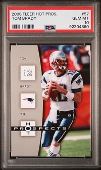 2006 Fleer Hot Prospects 57 Tom Brady PSA 10