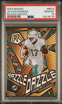 2023 Panini Mosaic Razzle Dazzle Rd12 Jaylen Waddle PSA 10