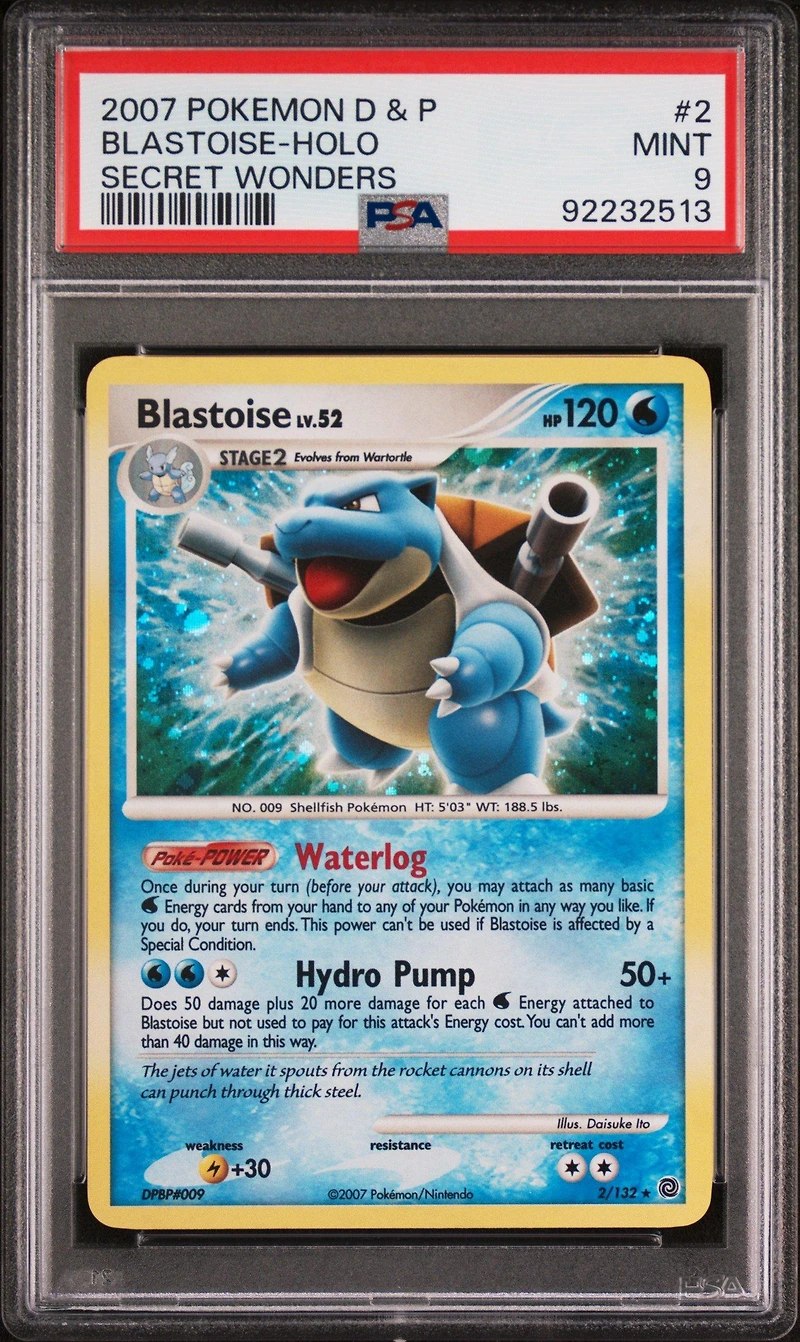 2007 Pokemon Diamond & Pearl Secret Wonders 2 Blastoise-holo PSA