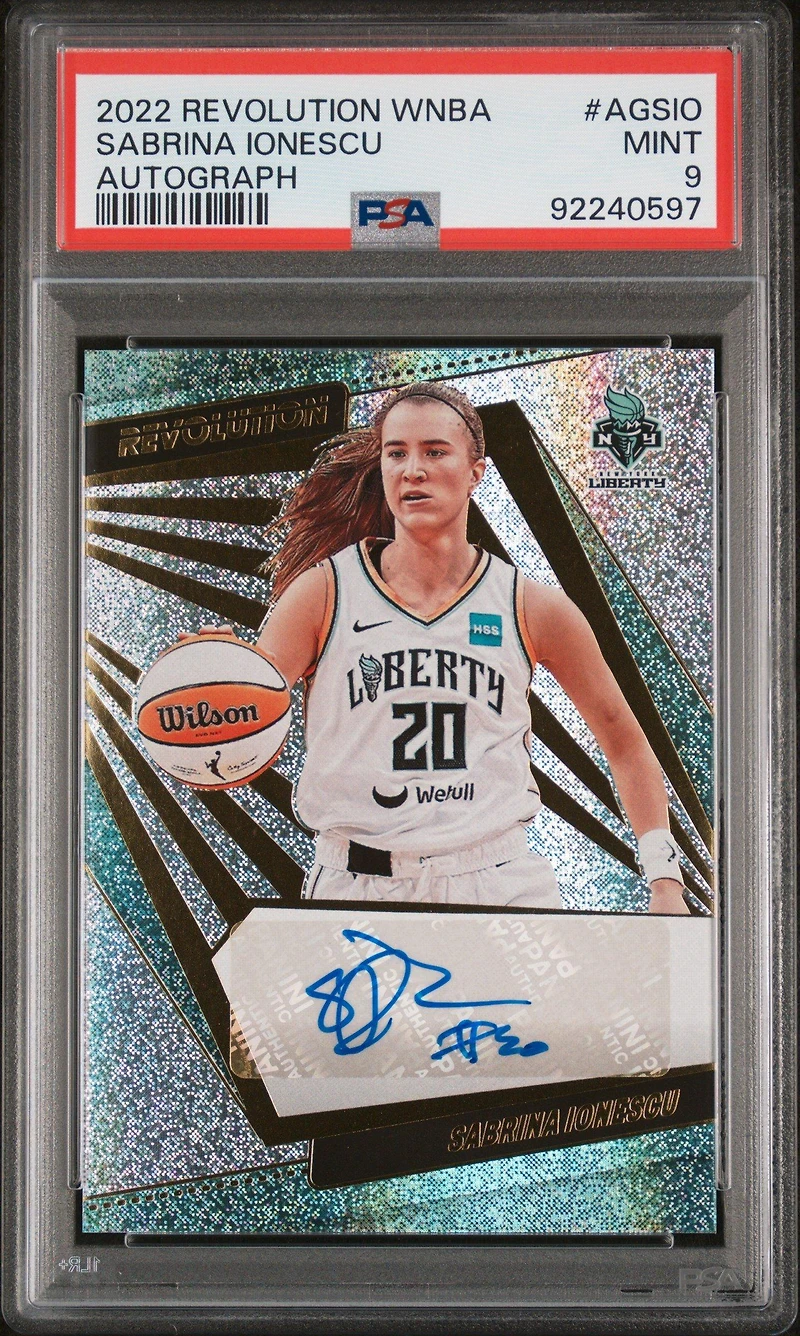 2022 Panini Revolution Wnba Autographs Agsio Sabrina Ionescu PSA 9