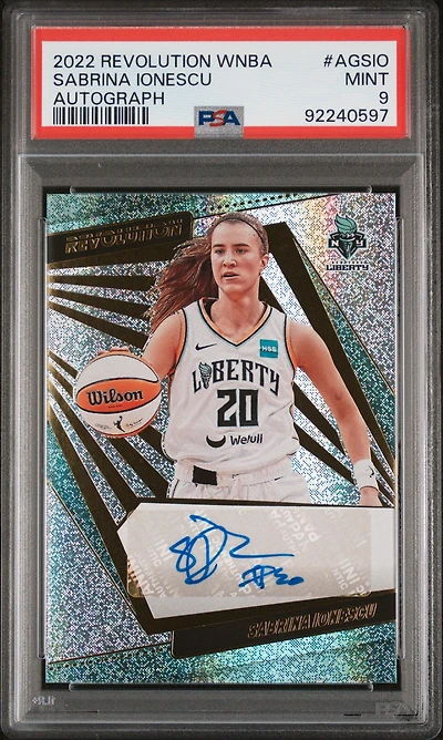 2022 Panini Revolution Wnba Autographs Agsio Sabrina Ionescu PSA 9