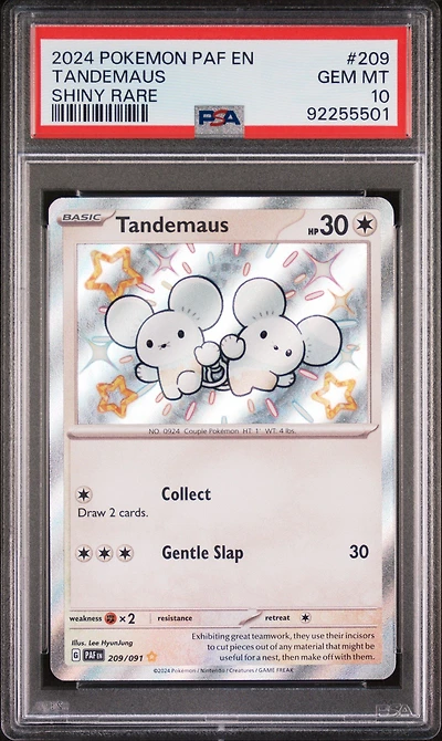 2024 Pokemon Paf En-paldean Fates 209 Tandemaus Shiny Rare PSA