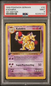 1999 Pokemon German 32 Kadabra 1st Edition PSA 9