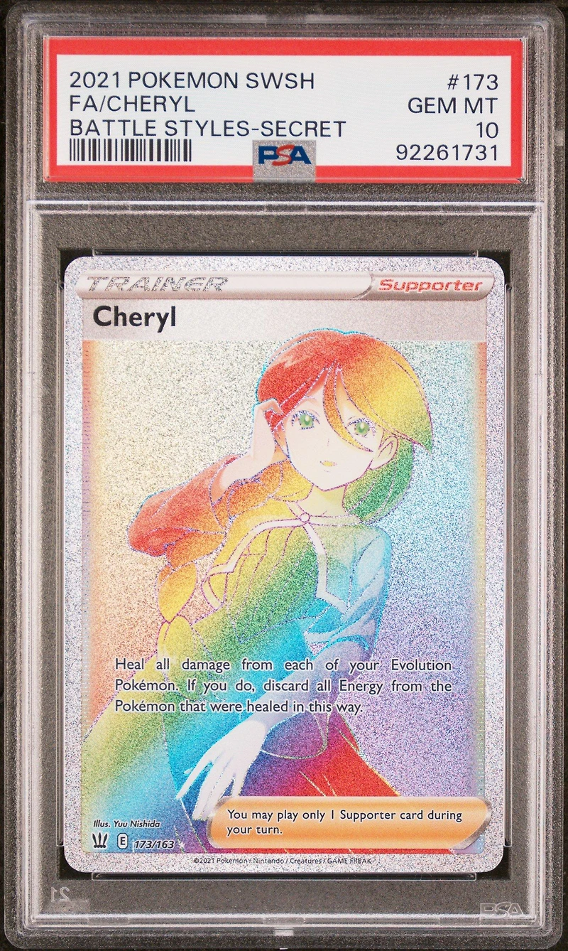 2021 Pokemon Sword & Shield Battle Styles 173 Full Art/cheryl Secret PSA 10