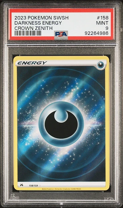 2023 Pokemon Sword And Shield Crown Zenith 158 Darkness Energy PSA 9