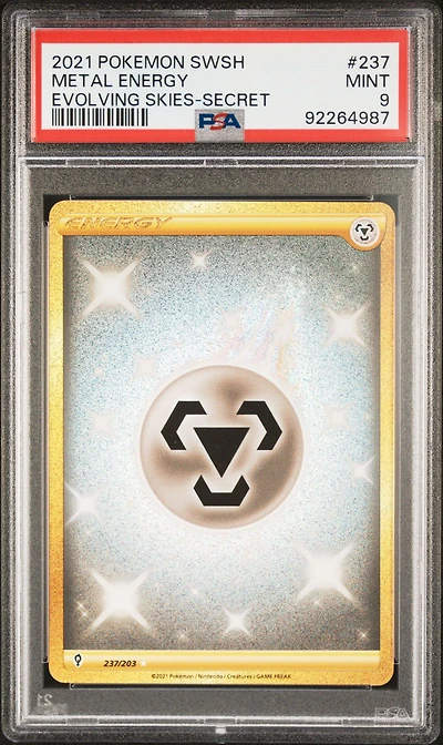2021 Pokemon Sword & Shield Evolving Skies 237 Metal Energy Secret PSA 9
