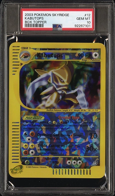 2003 Pokemon Skyridge Box Topper 12 Kabutops PSA 10