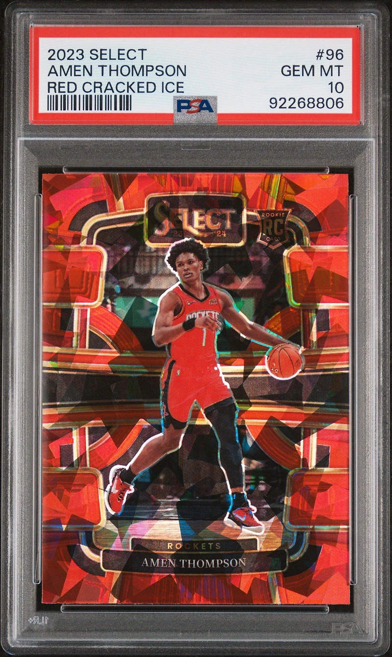 2023 Panini Select Amen Thompson Red Cracked Ice PSA 10
