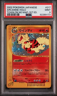 2002 Pokemon Japanese The Town On No Map 017 Arcanine-holo 1st Edition PSA 9