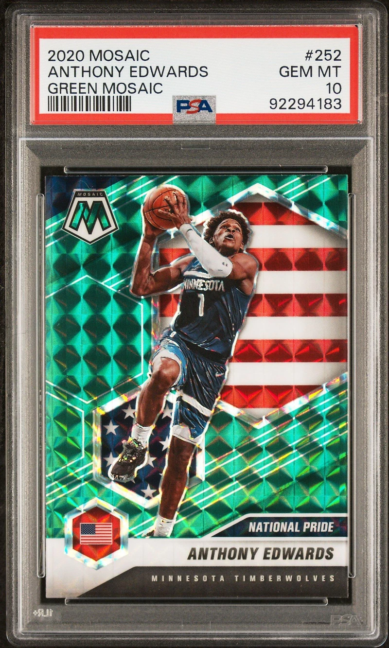 2020 Panini Mosaic 252 Anthony Edwards Mosaic PSA 10