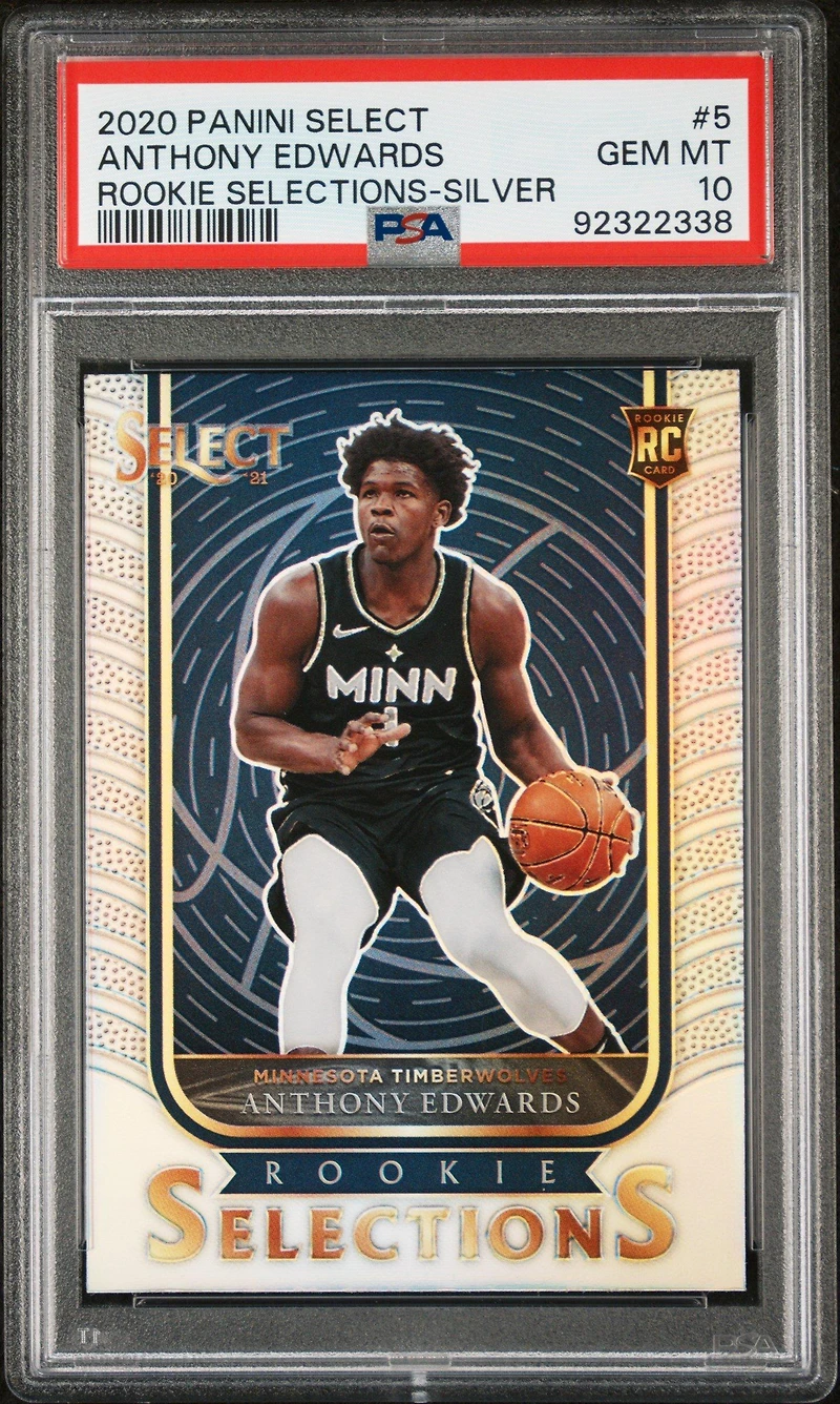 2020 Panini Select Rookie Selections 5 Anthony Edwards Silver PSA 10