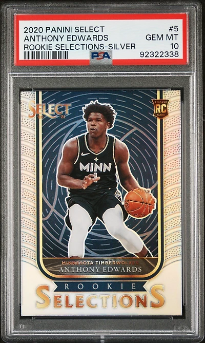2020 Panini Select Rookie Selections 5 Anthony Edwards Silver PSA 10