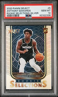 2020 Panini Select Rookie Selections 5 Anthony Edwards Silver PSA 10