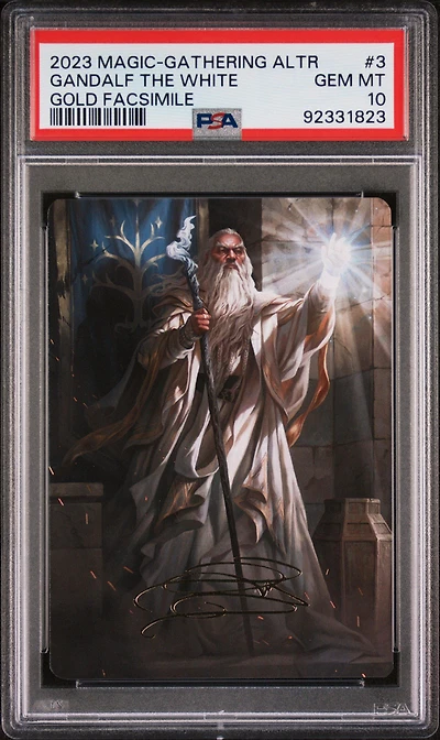 2023 Magic The Gathering Tales Of Middle-earth Art Series 3 Gandalf The White Gold Facsimile PSA