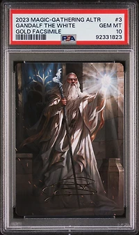 2023 Magic The Gathering Tales Of Middle-earth Art Series 3 Gandalf The White Gold Facsimile PSA