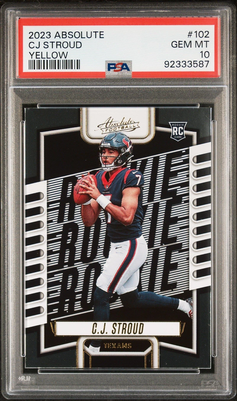 2023 Panini Absolute 102 Cj Stroud Yellow PSA 10