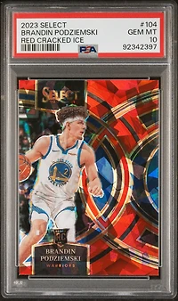 2023 Panini Select Brandin Podziemski Red Cracked Ice PSA 10