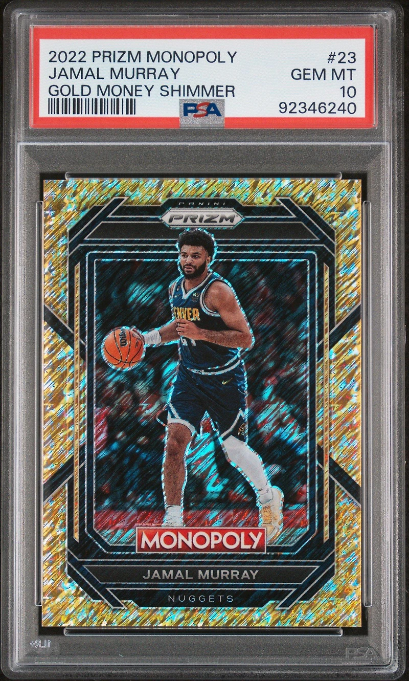2022 Panini Prizm Monopoly 23 Jamal Murray Gold Money Shimmer PSA 10