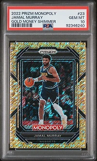 2022 Panini Prizm Monopoly 23 Jamal Murray Gold Money Shimmer PSA 10