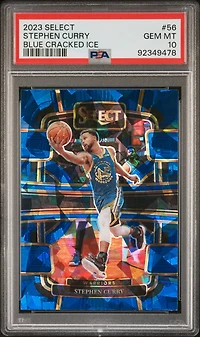 2023 Panini Select 56 Stephen Curry Blue Cracked Ice PSA 10