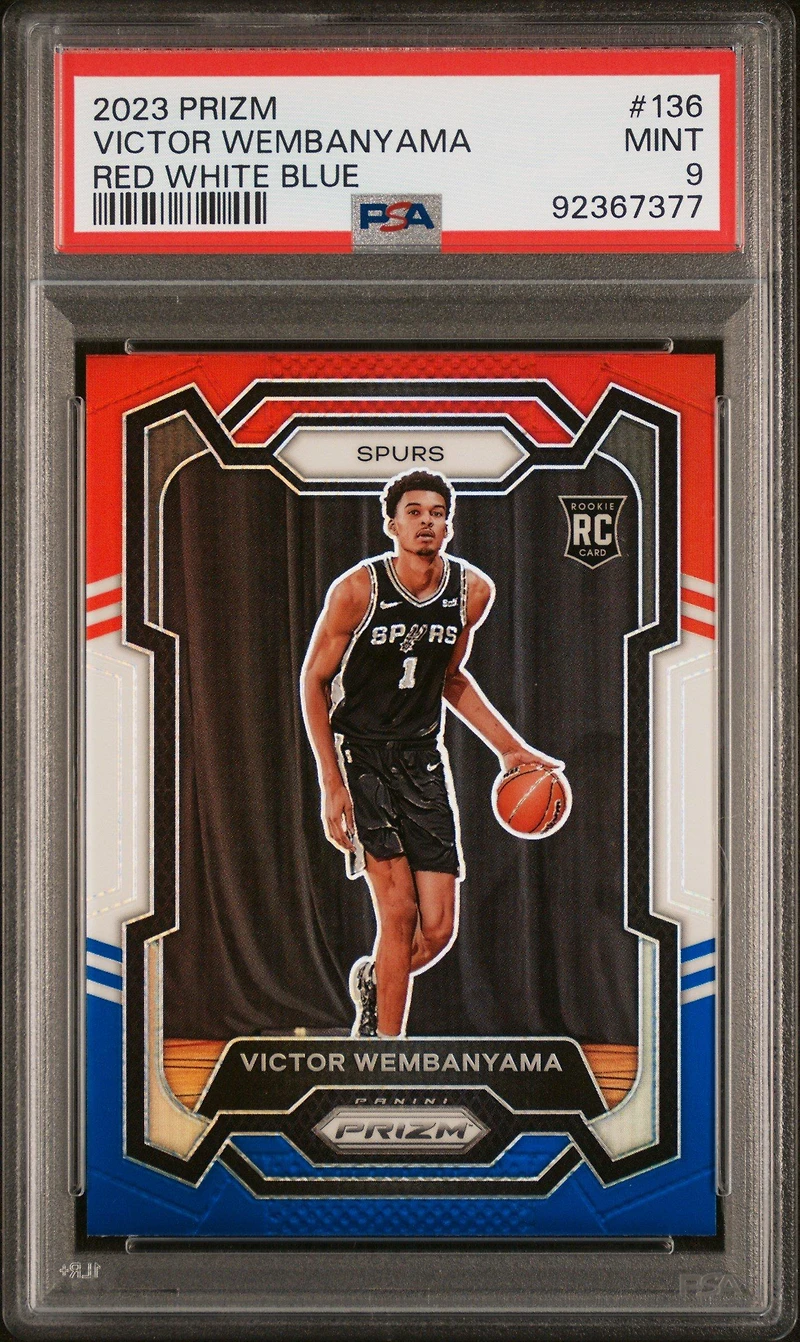 2023 Panini Prizm 136 Victor Wembanyama Red White Blue PSA