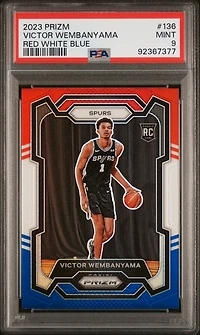 2023 Panini Prizm 136 Victor Wembanyama Red White Blue PSA
