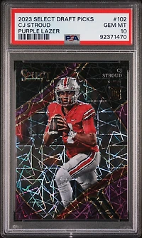 2023 Panini Select Draft Picks 102 Cj Stroud Purple Lazer Prizm PSA 10