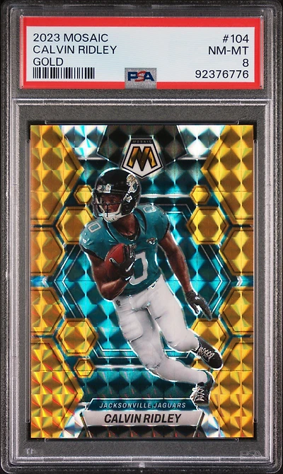 2023 Panini Mosaic 104 Calvin Ridley Gold PSA 8
