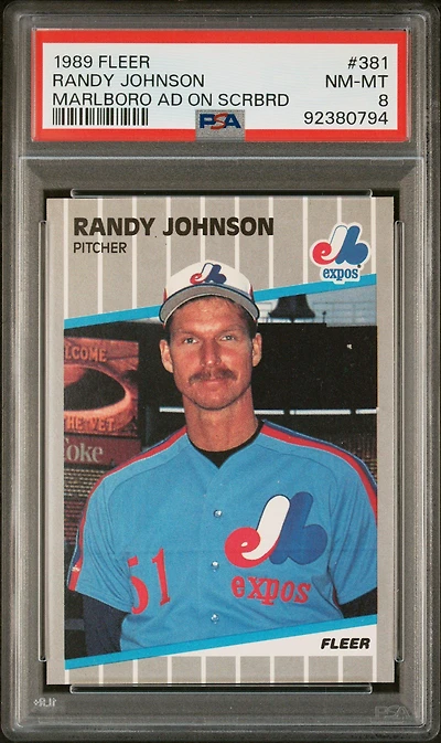 1989 Fleer 381 Randy Johnson PSA 8