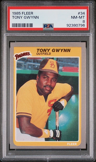 1985 Fleer 34 Tony Gwynn PSA 8