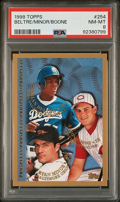 1998 Topps 254 Beltre/minor/boone PSA 8