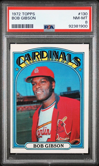 1972 Topps 130 Bob Gibson PSA 8