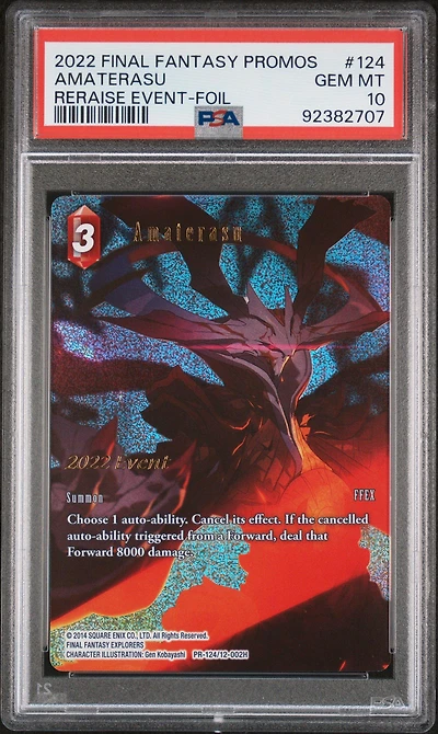 2022 Final Fantasy Promos 124 Amaterasu Reraise Event-foil PSA 10