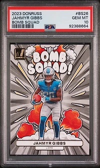 2023 Panini Donruss Bomb Squad Bs26 Jahmyr Gibbs PSA 10