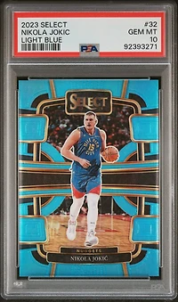 2023 Panini Select 32 Nikola Jokic Light Blue Prizm PSA 10