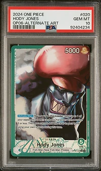 2024 One Piece Op06-wings Of The Captain 020 Hody Jones Alternate Art PSA 10