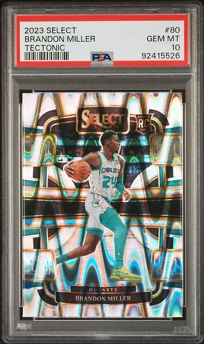 2023 Panini Select 80 Brandon Miller Tectonic PSA 10