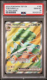 2024 Pokemon Tef En-temporal Forces 185 Torterra Ex Ultra Rare PSA 10