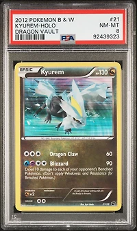 2012 Pokemon Black & White Dragon Vault 21 Kyurem-holo PSA 8