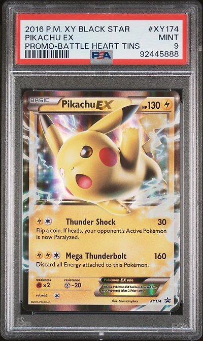 2016 Pokemon Xy Black Star Promo Xy174 Pikachu Ex PSA 9